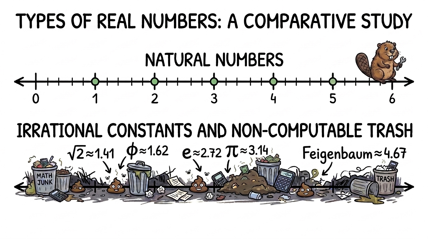 Real numbers vs natural numbers